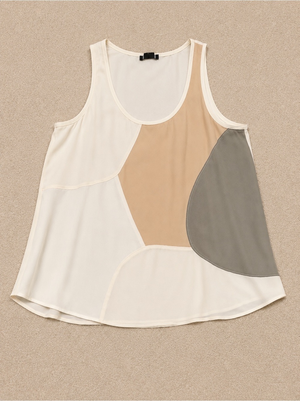 Theory Neutral Colorblock Scoop Tank Top in Cream, Tan & Gray